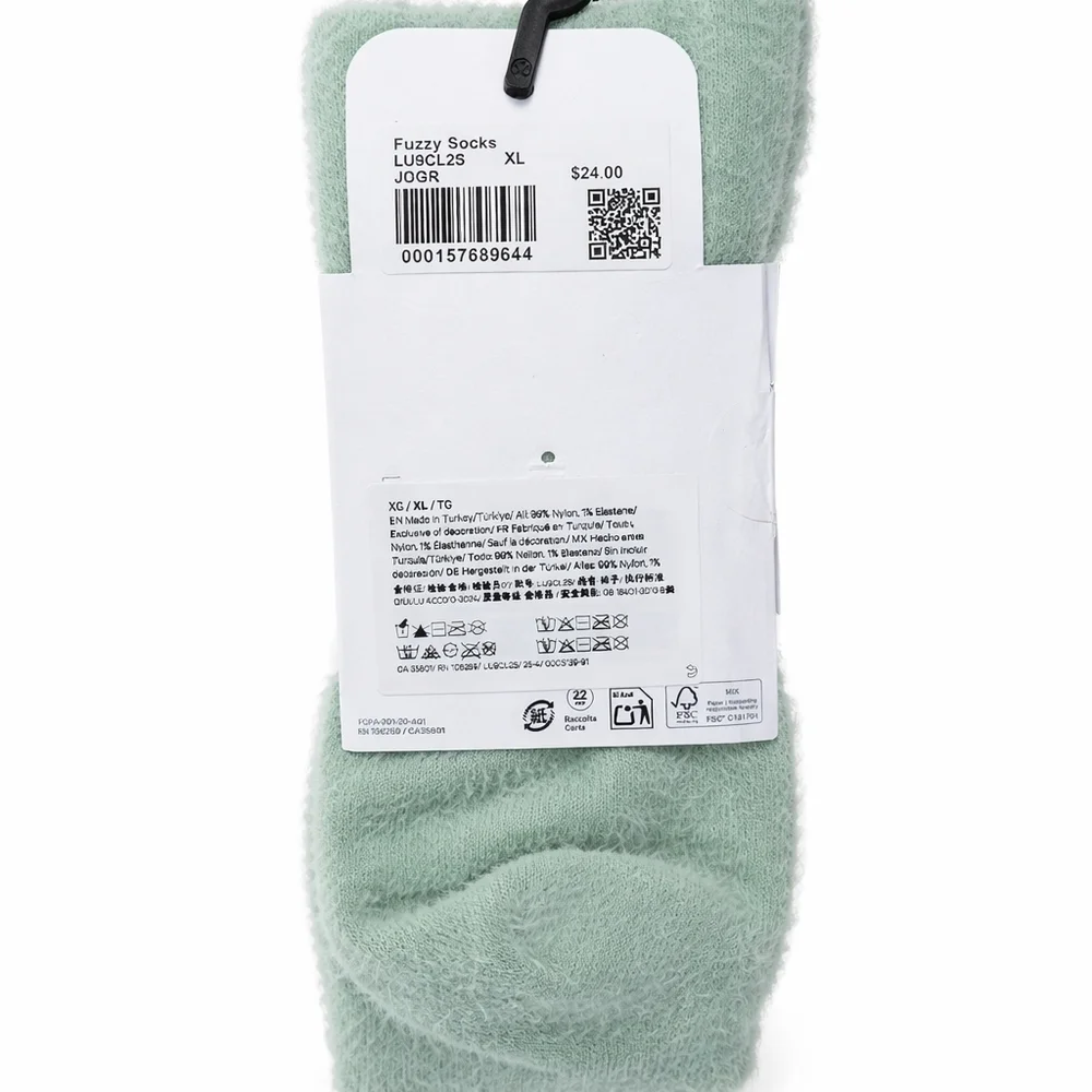lululemon‎ athletica Fuzzy Crew Socks - Sage Green SZ XL